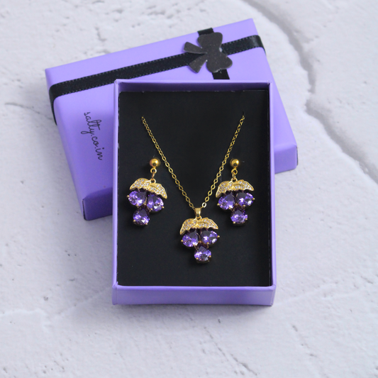 Divine Gem Earrings and Neckalce Set