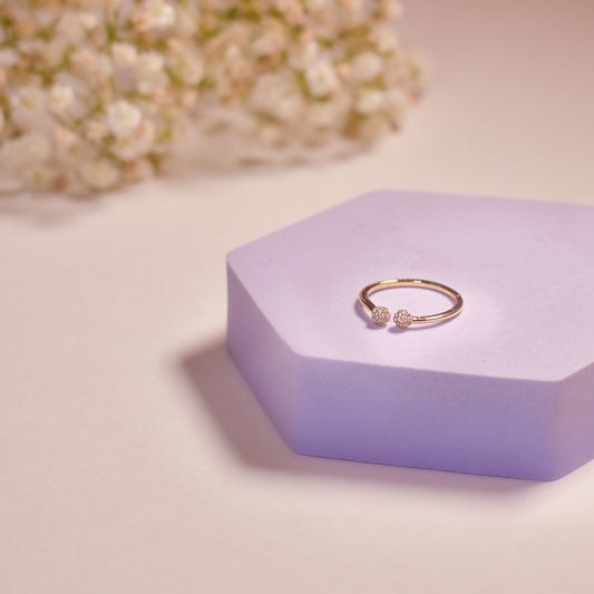 Doppelgänger Crystal Dots Ring Salty