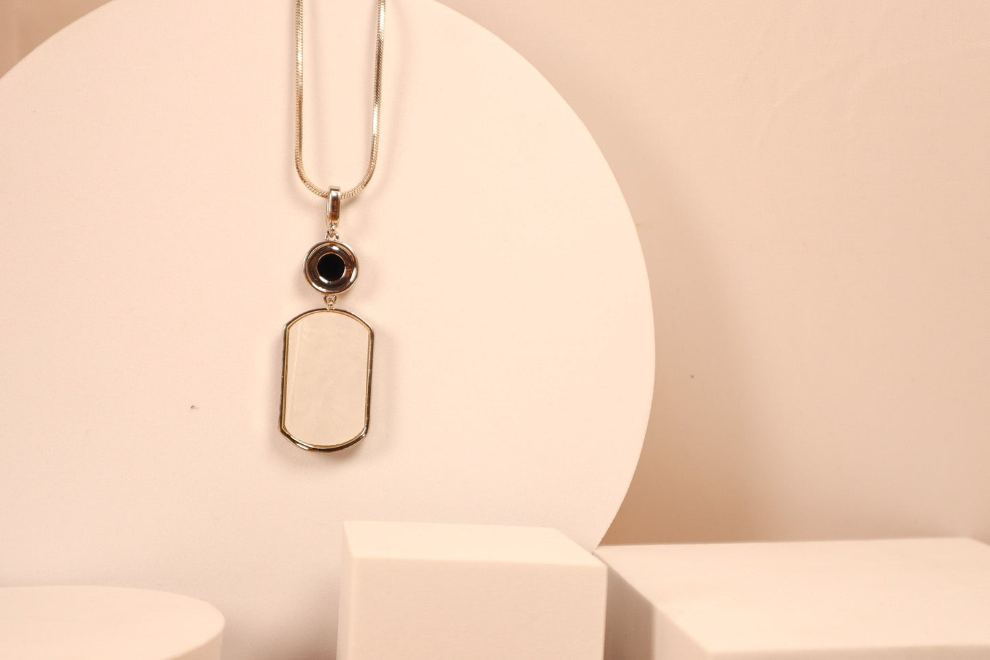 Double Sided Frame Rectangle Necklace