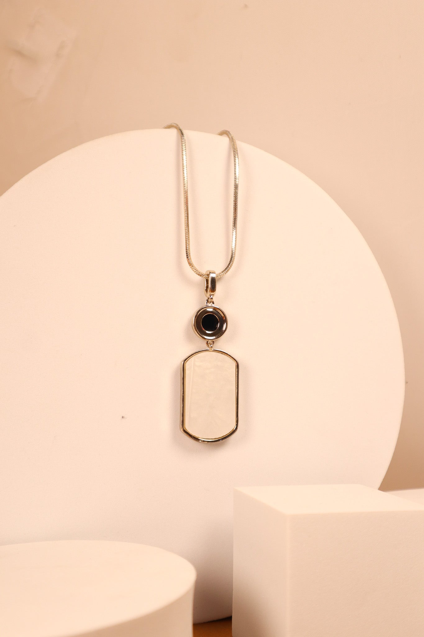 Double Sided Frame Rectangle Necklace