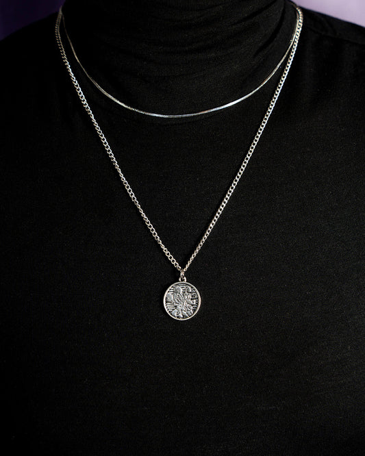 Double chain retro necklace