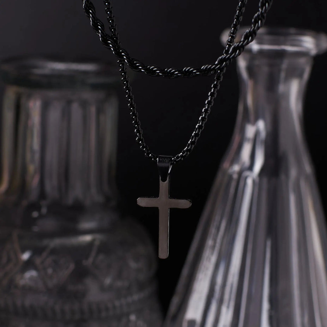 Dual Chic Black Cross Chain | Salty