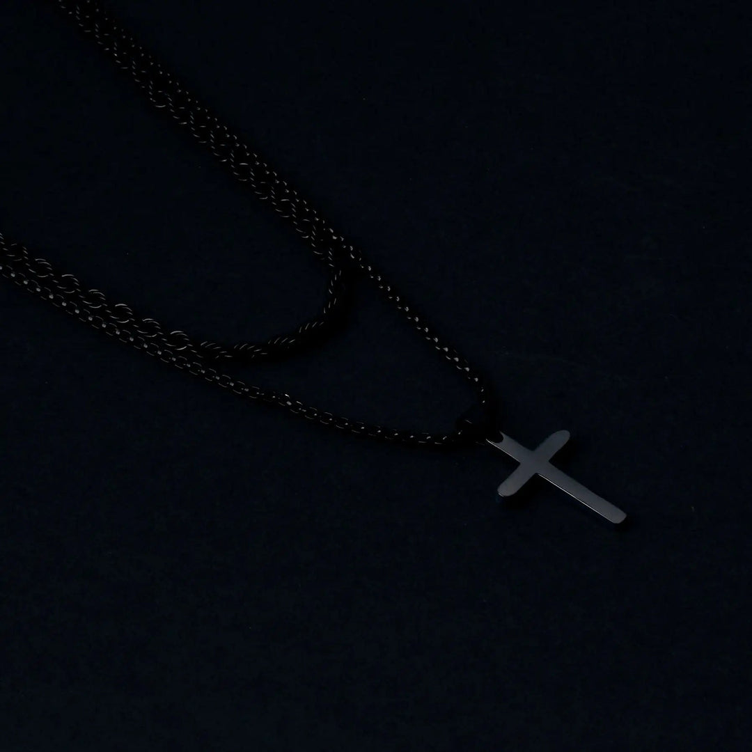 Dual Chic Black Cross Chain | Salty