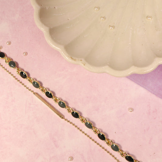 Dual Layer Gemstone Elegance Bracelet Salty