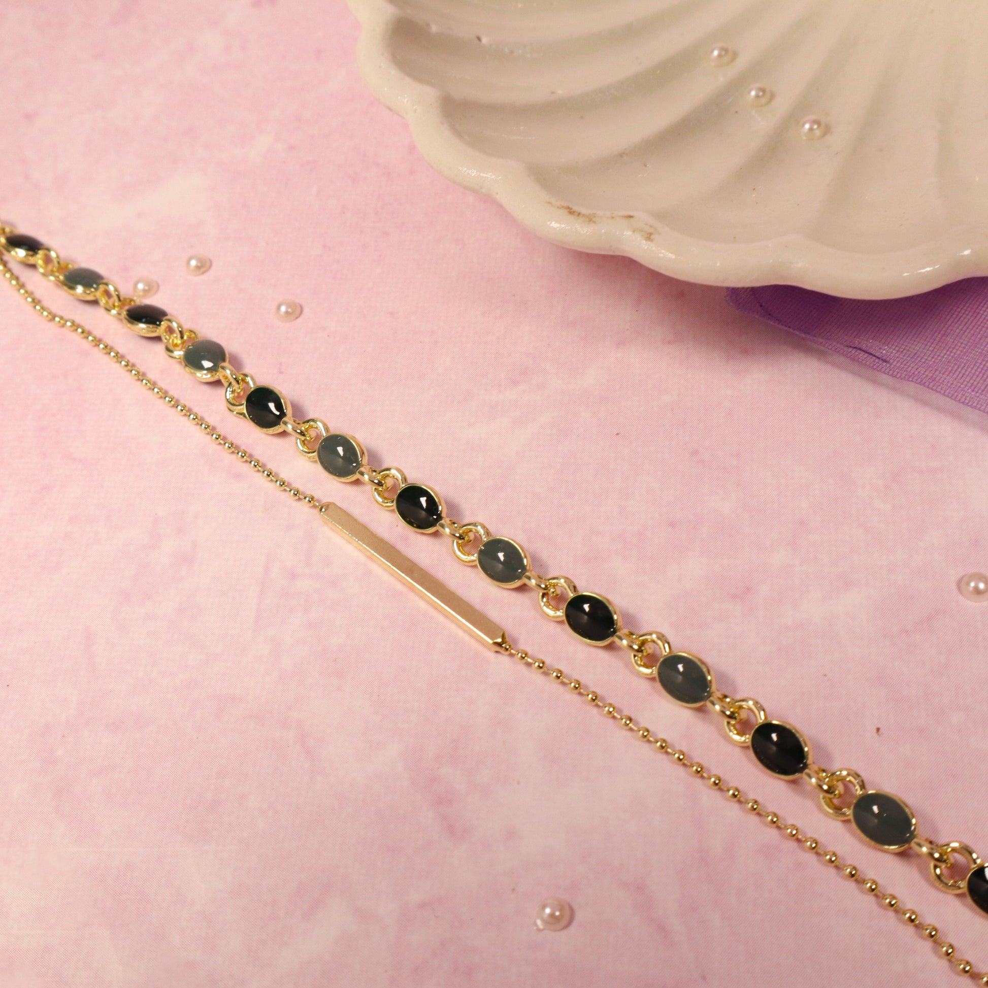 Dual Layer Gemstone Elegance Bracelet Salty