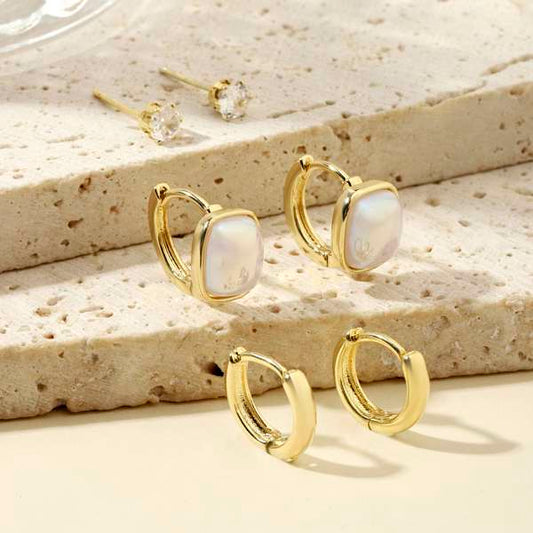 Set of 3 Keshi Pearl Earrings