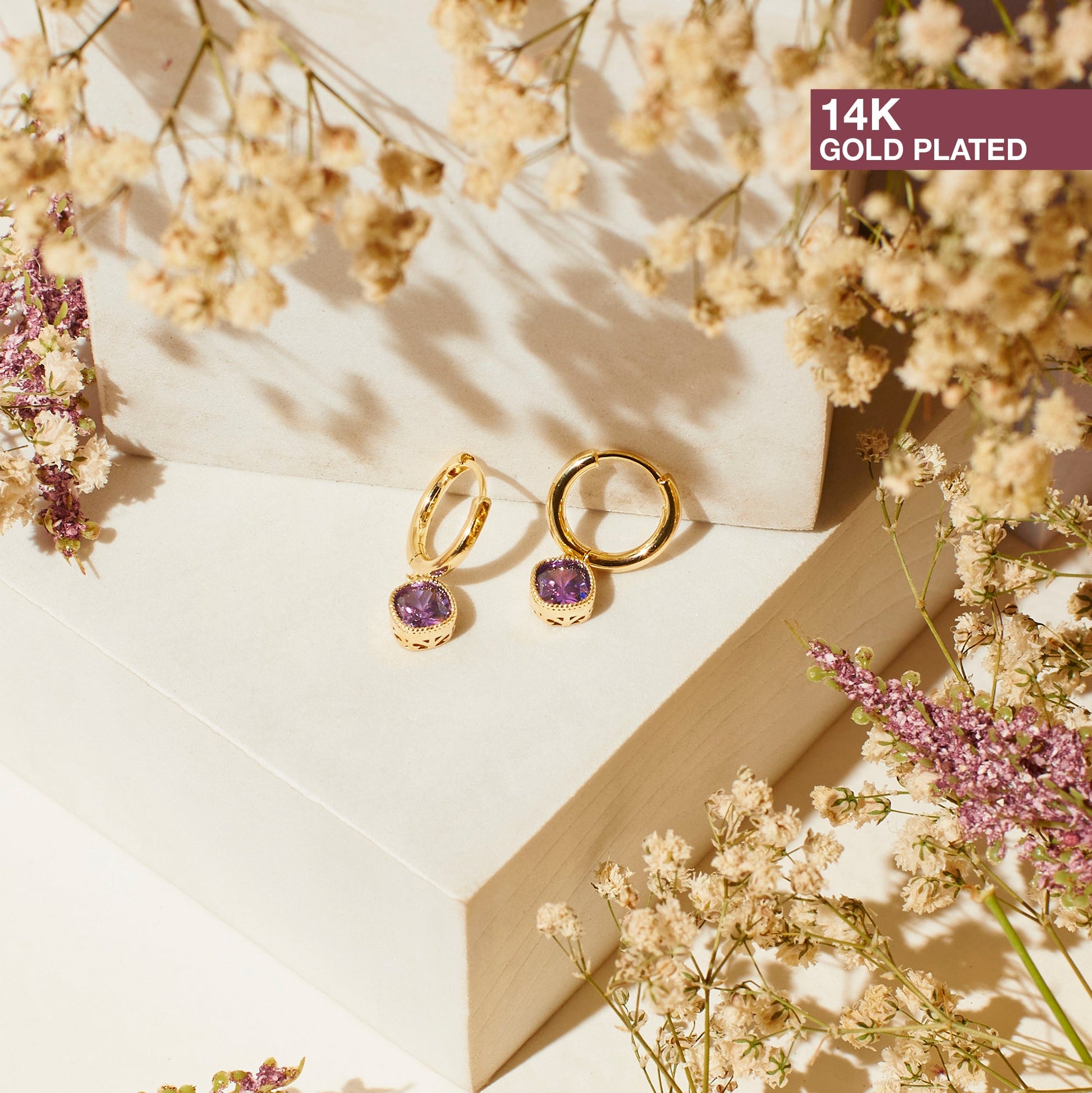 Blush Purple Diamond Earrings Salty
