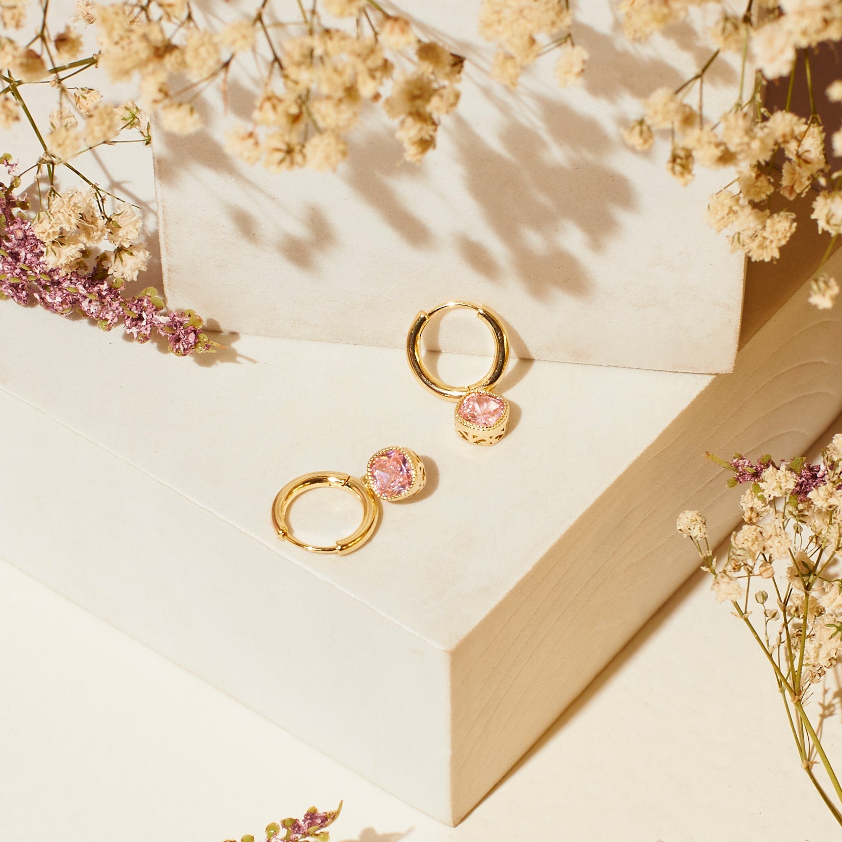 Blush Pink Diamond Earrings Salty