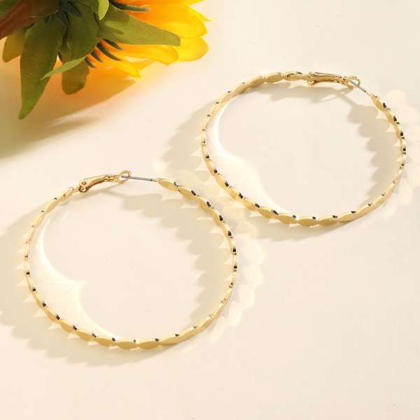 Bucolic Big Gold Hoop Earring