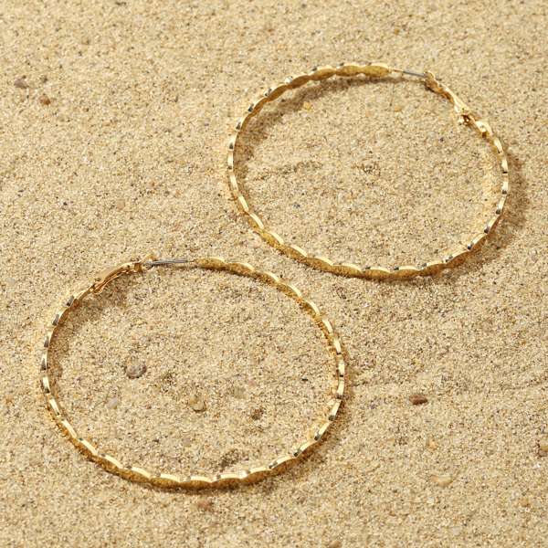 Bucolic Big Gold Hoop Earring