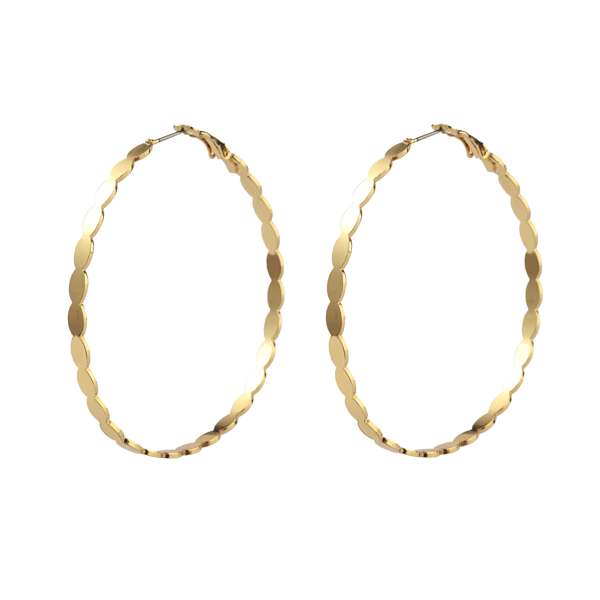 Bucolic Big Gold Hoop Earring