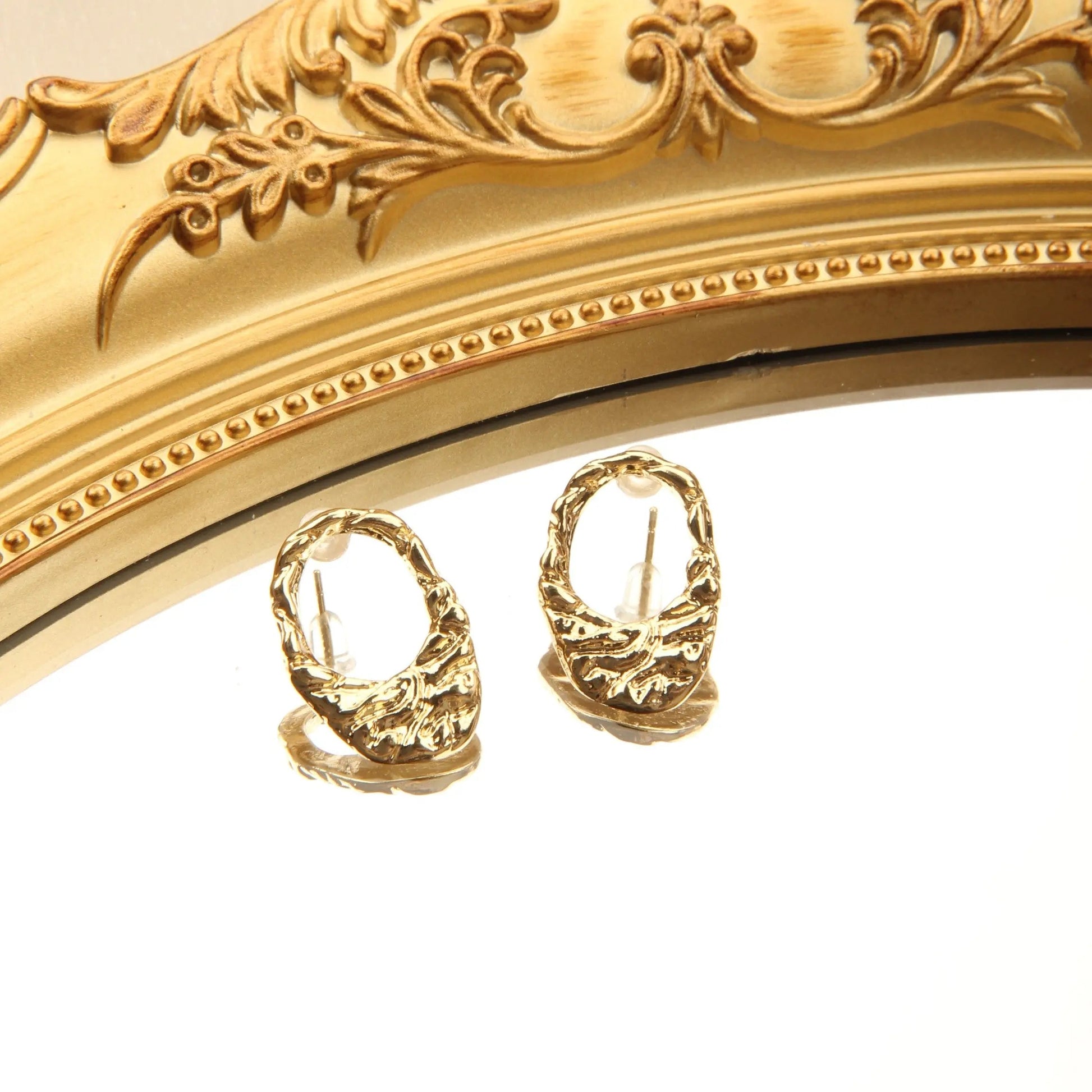 Elegant Geometric Gold Plated Cutout Fine Earrings