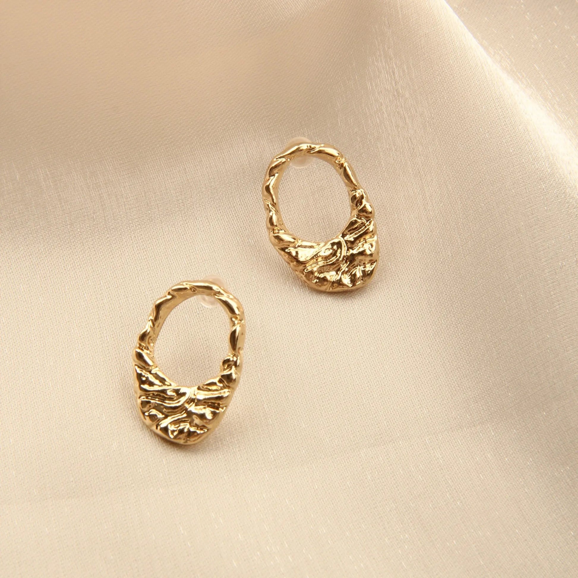 Elegant Geometric Gold Plated Cutout Fine Earrings