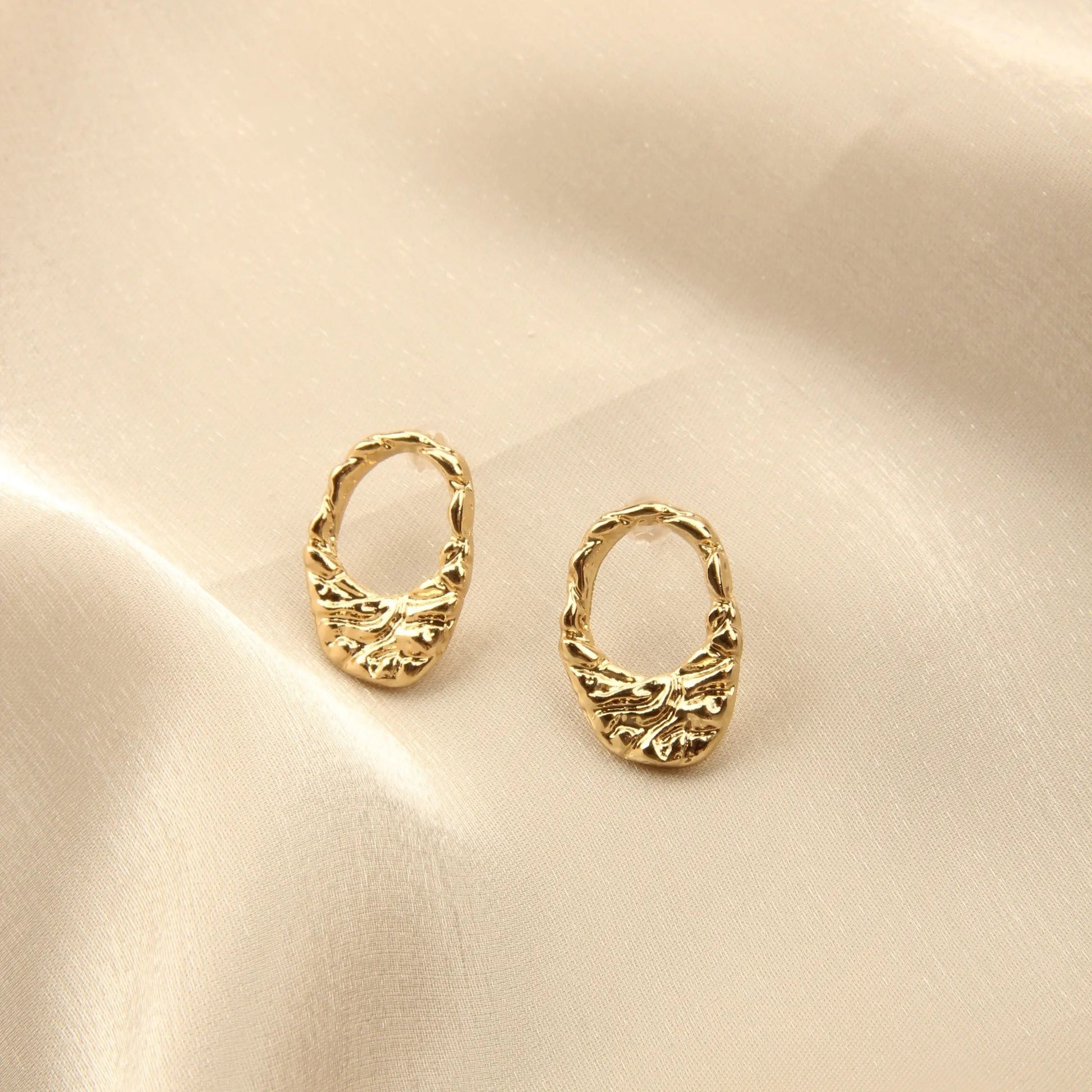 Elegant Geometric Gold Plated Cutout Fine Earrings
