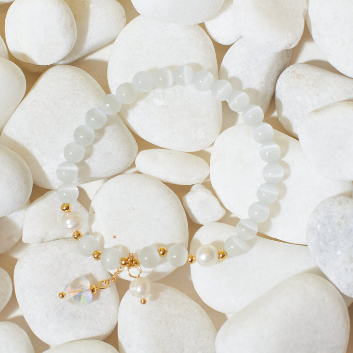 Elegant Quartz Beaded Band Salty