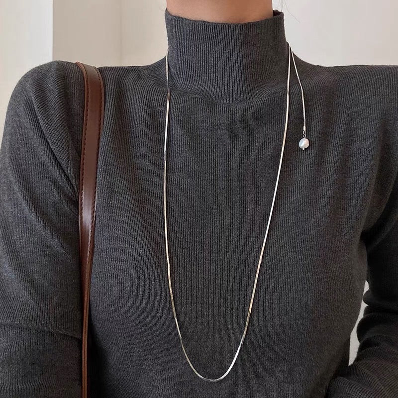 Elegant Silver Swirl Tassel Chain Salty