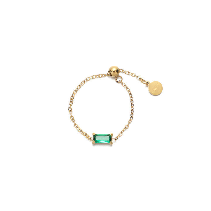 Emerald Green Self-Love Chain Ring Salty