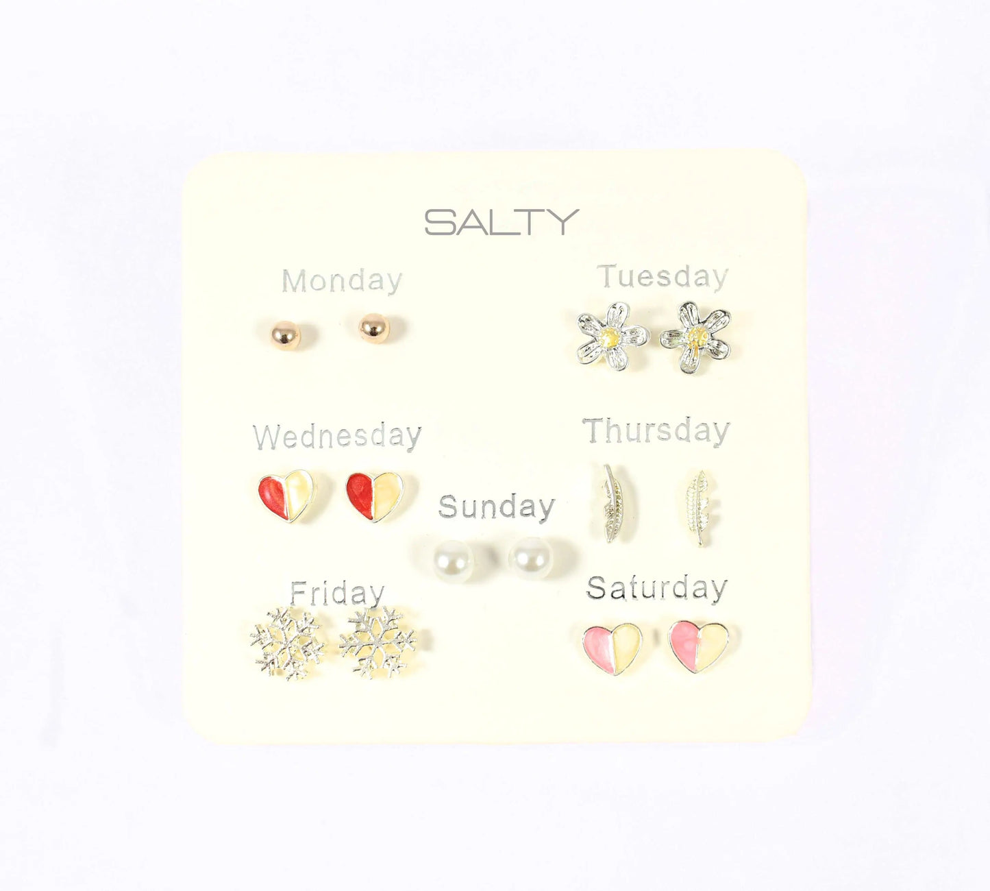 "Enchanted" Weekly 7 Stud Earrings Set