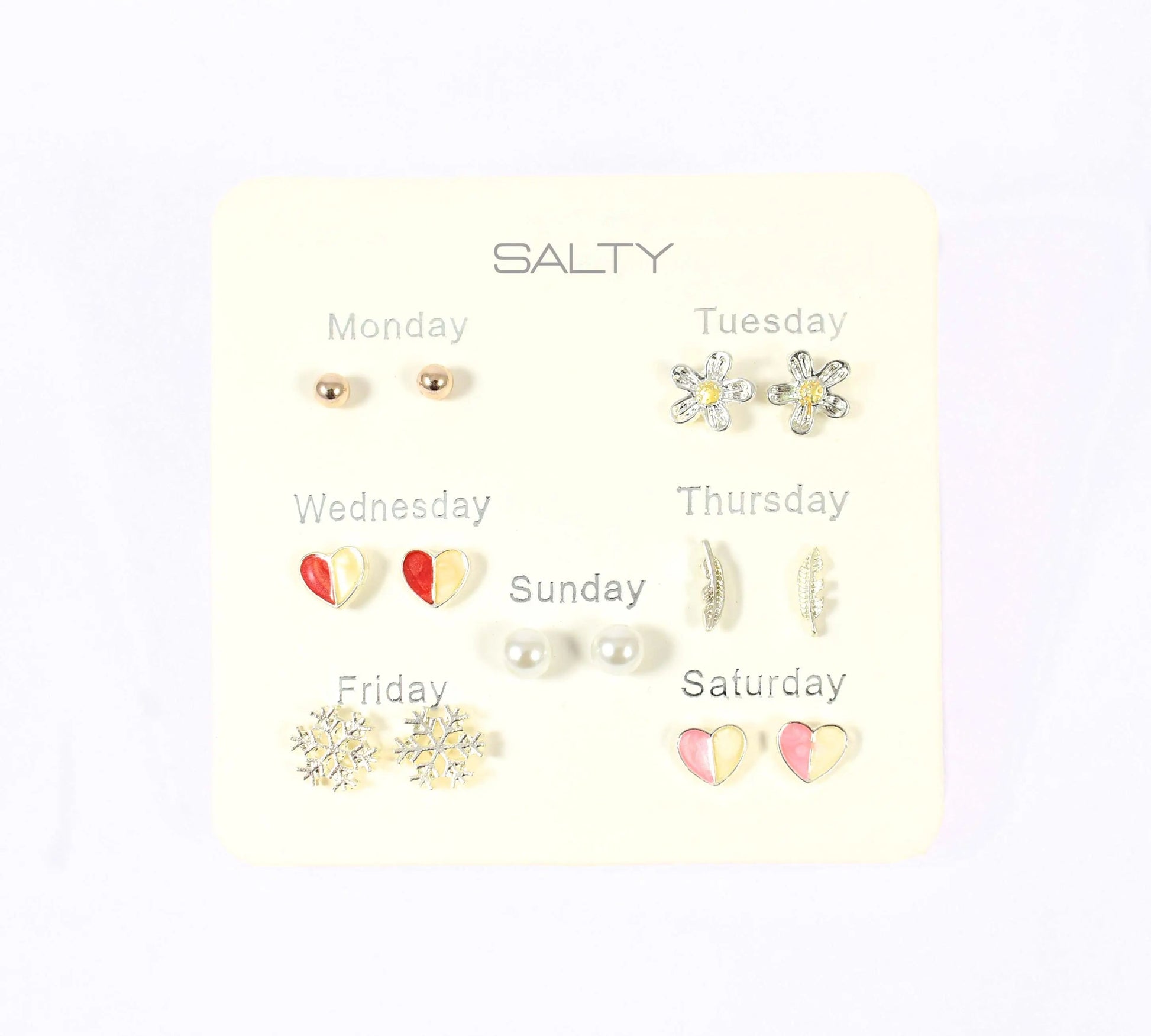 "Enchanted" Weekly 7 Stud Earrings Set