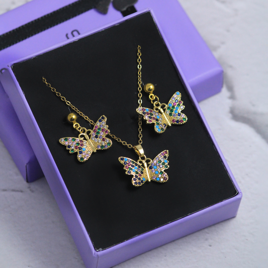 Enchanting Fly Earrings and Necklace Set