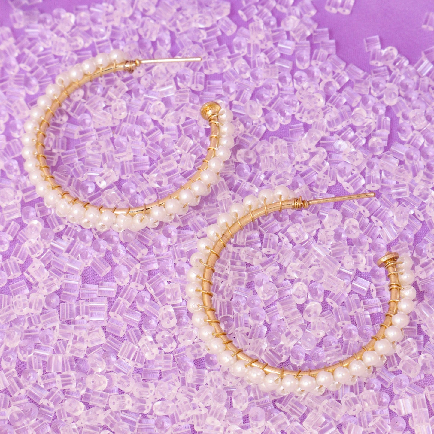 Ethnic Pearl Wrapped Hoop
