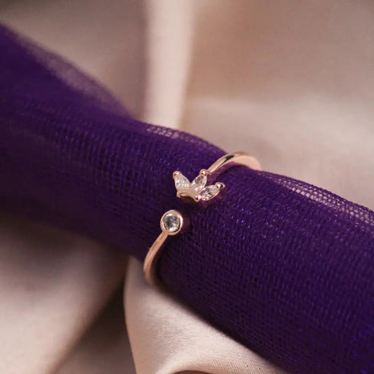 Euphoric crown rose-gold ring
