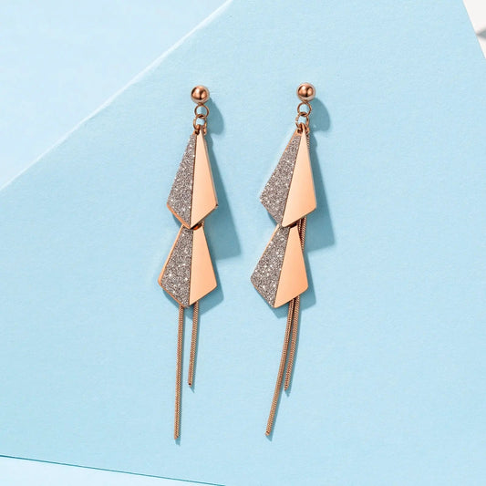Flying Kites Silver Gold Tassel Drop Earrings