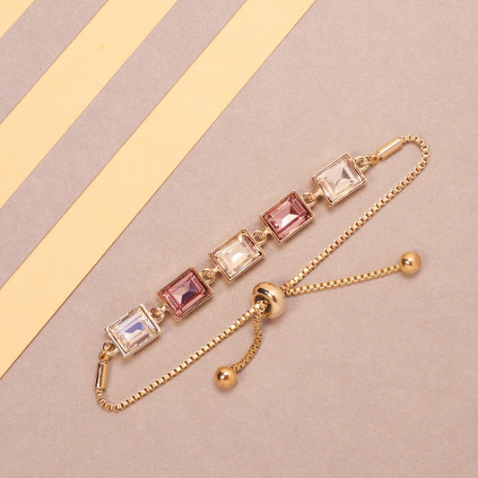 Glass Glow Crystal Bracelet - Gold
