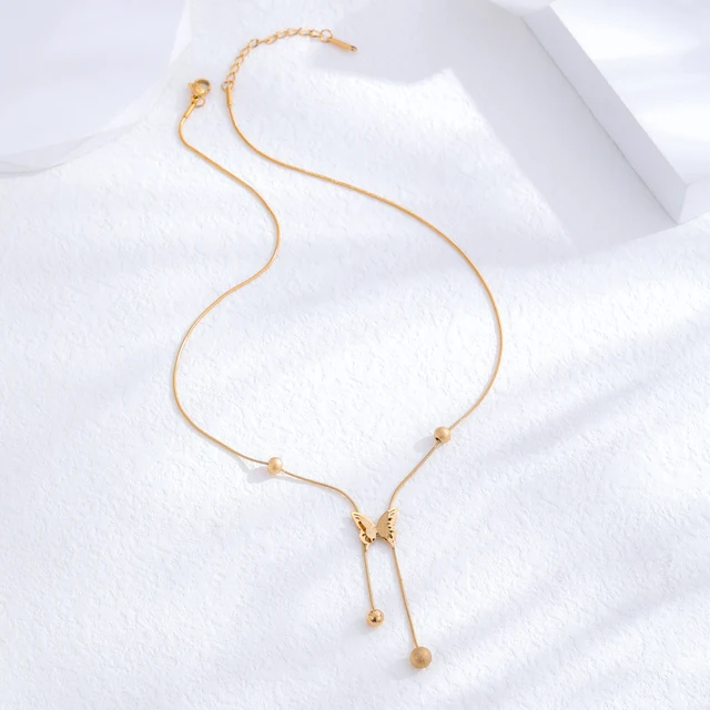 Golden Fly Lariat Necklace Salty