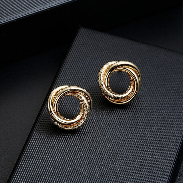 Golden Knotted Shimmer Earrings Salty