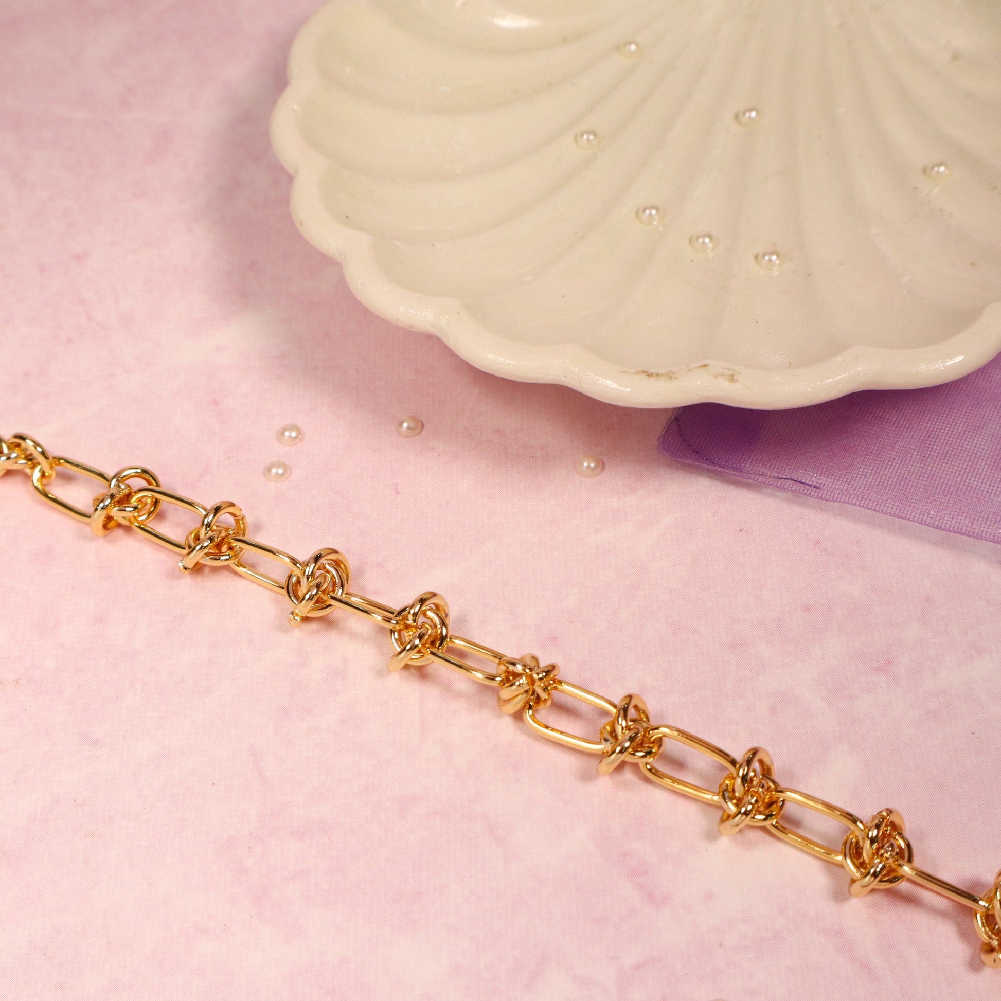 Golden Link Chain Glam Bracelet Salty