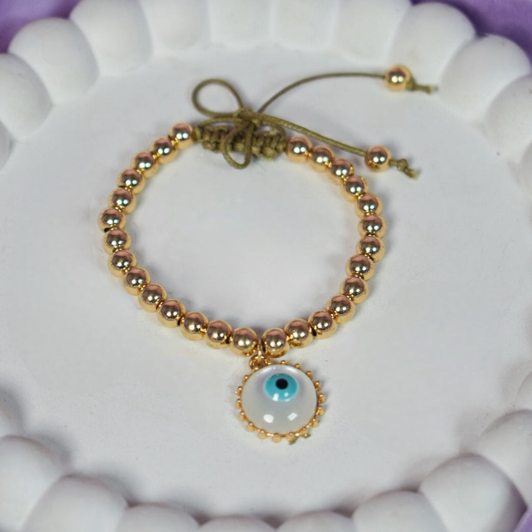 Golden Retro Evil Eye Bracelet Salty