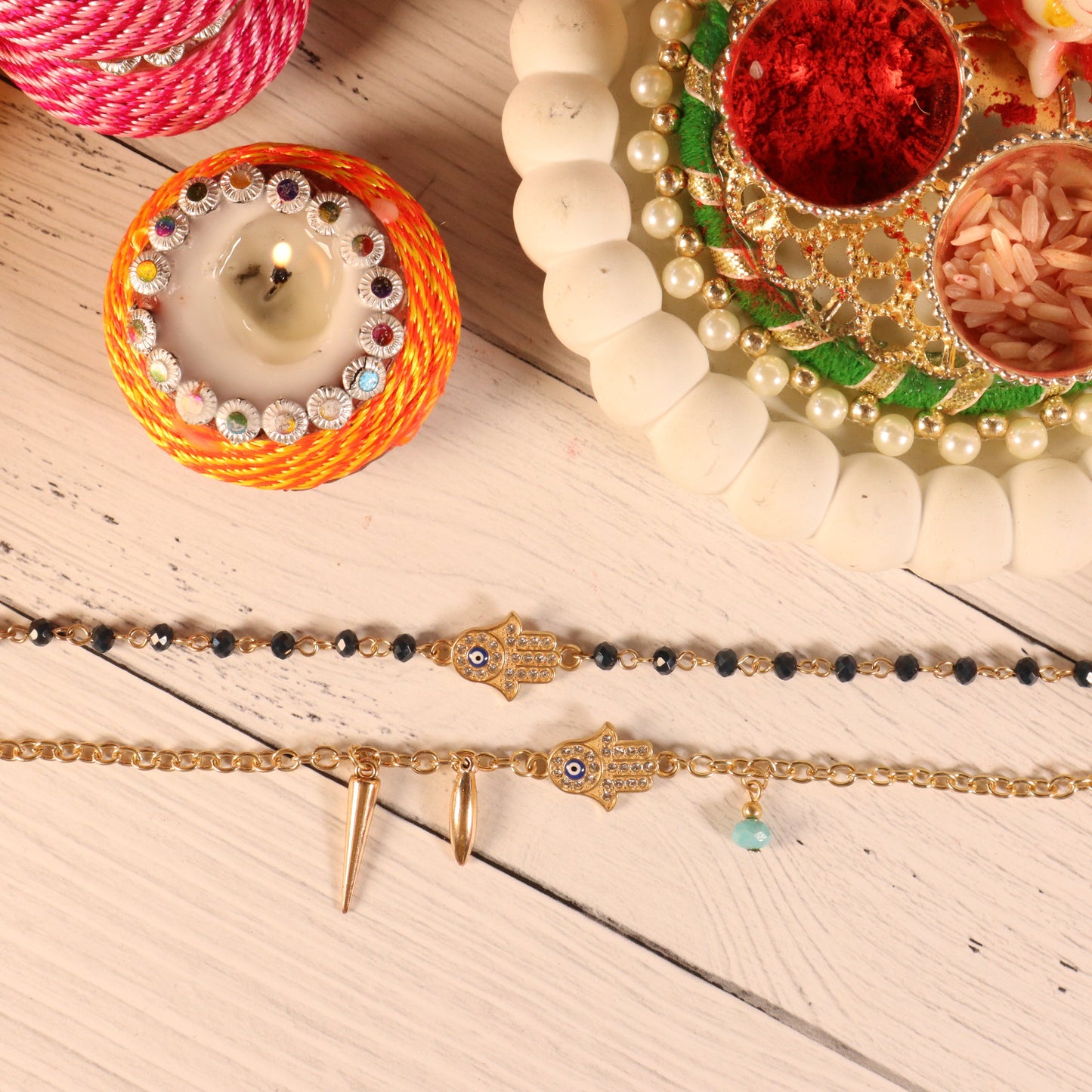 Hamsa Evil Eye Rakhi For Bhaiya And Bhabhi Salty