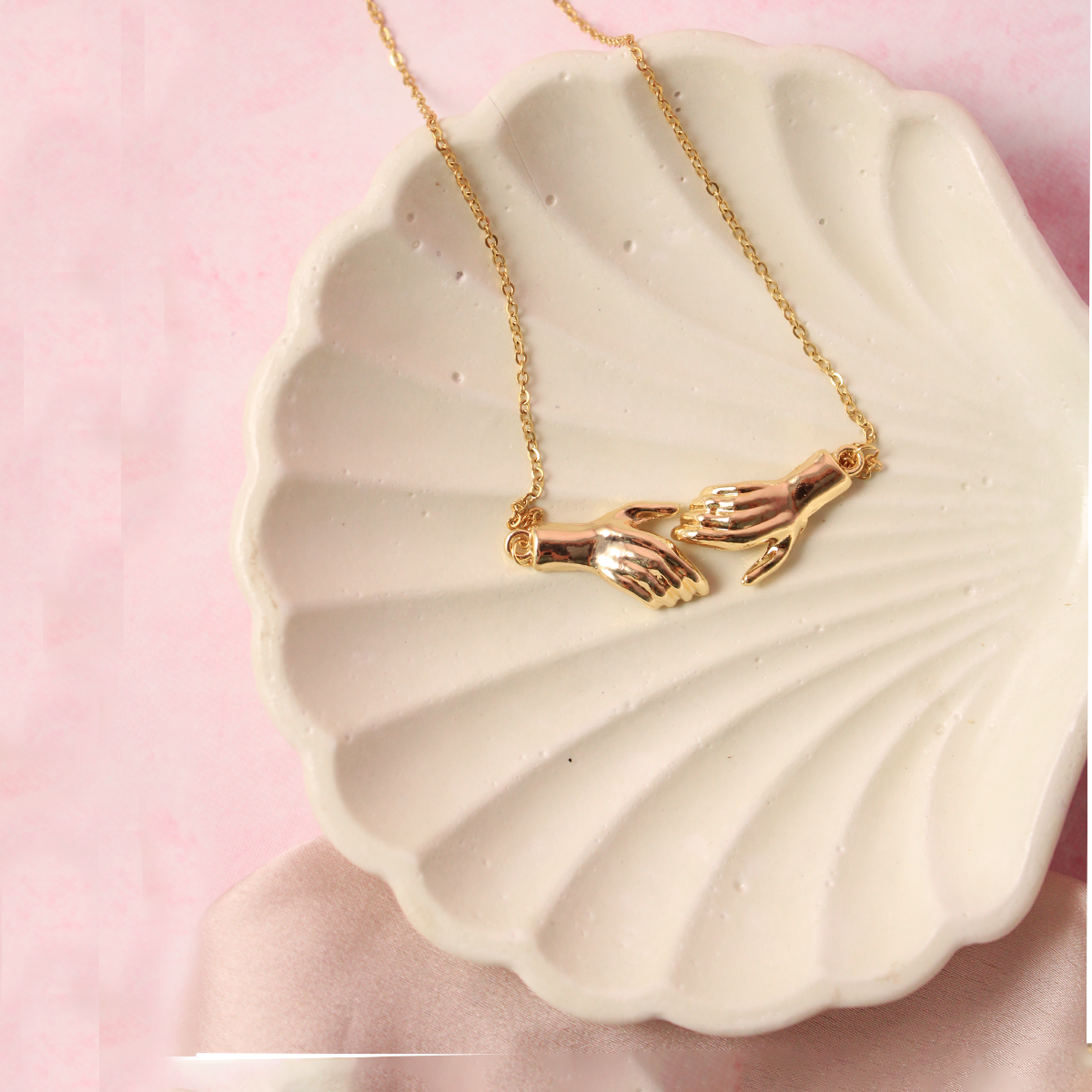 Hand In Hand Symbolic Love Necklace Salty