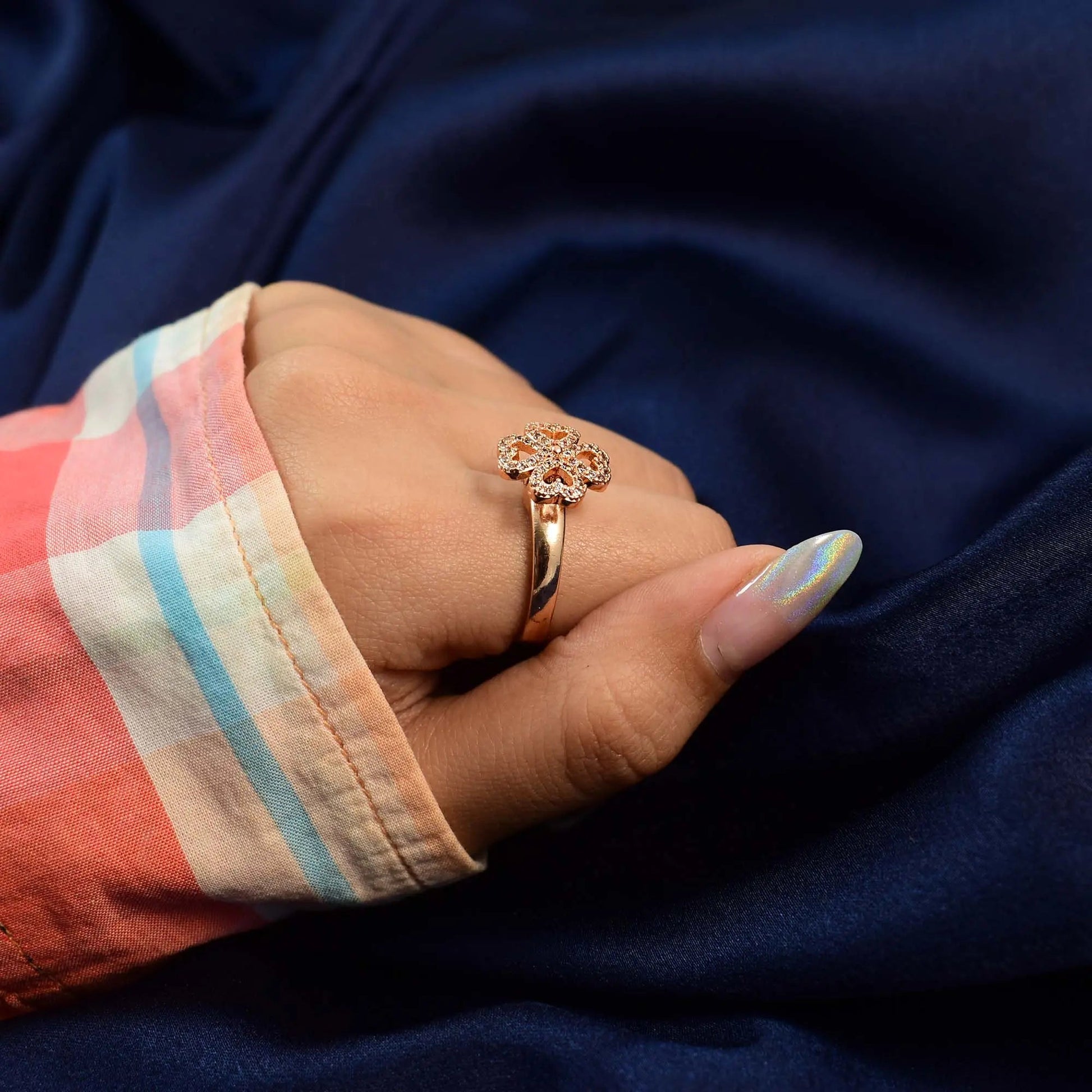 Hyacinth Spinner Ring - Rose Gold