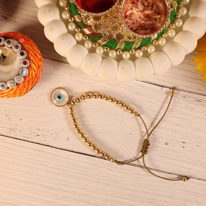 Golden Retro Evil Eye Rakhi