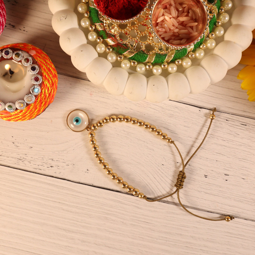 Golden Retro Evil Eye Rakhi