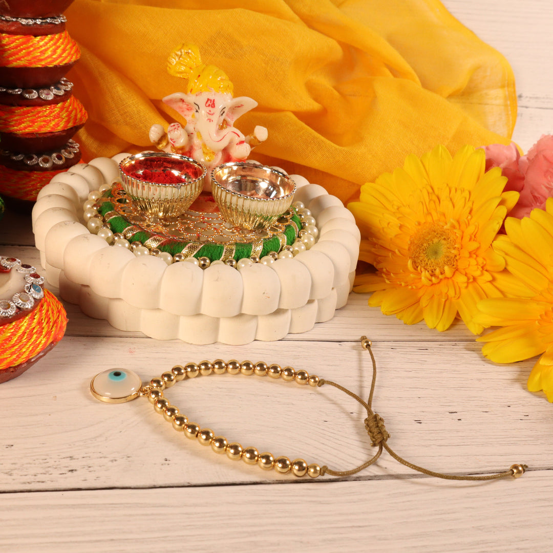 Golden Retro Evil Eye Rakhi