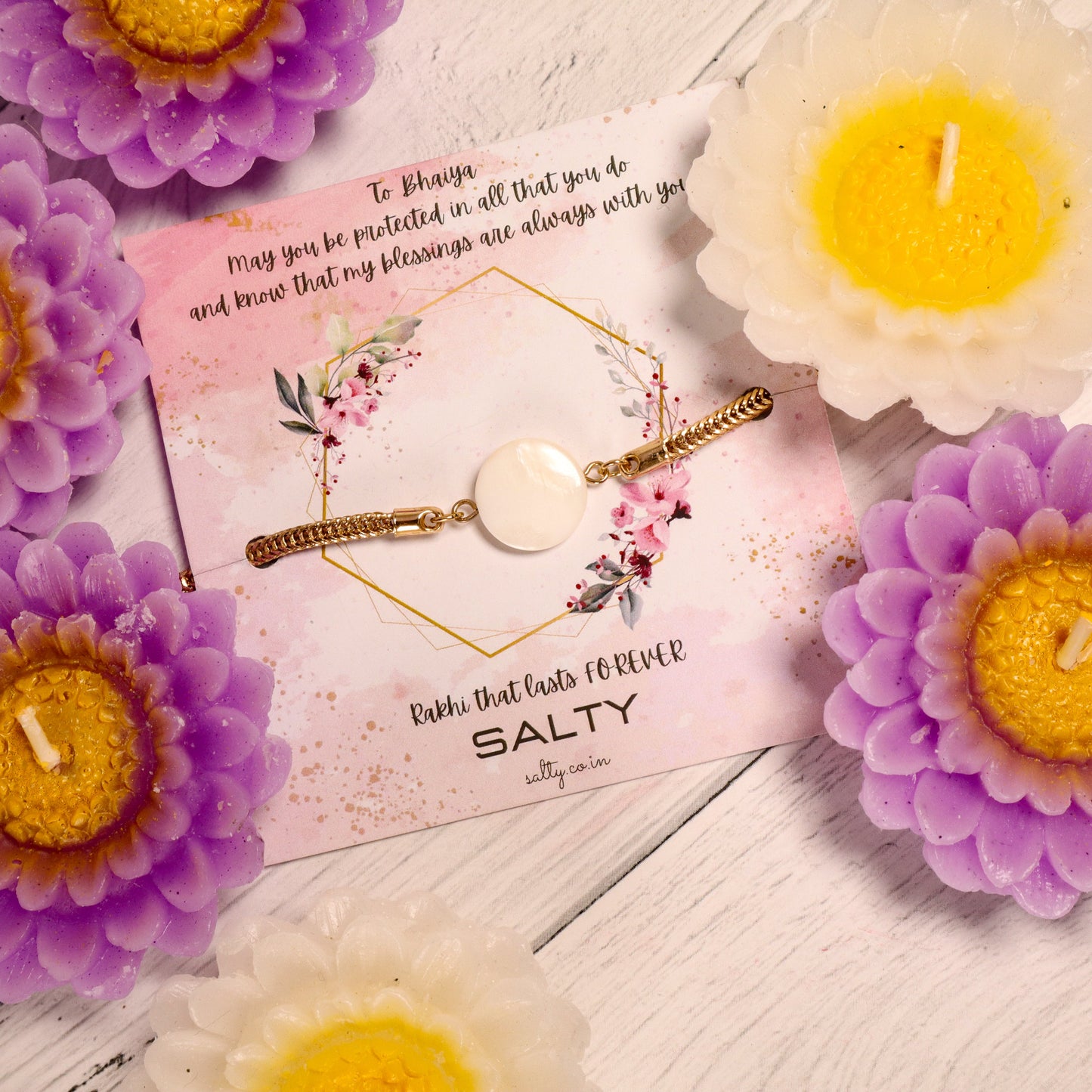 White Traditional Rakhi Gift Box Salty
