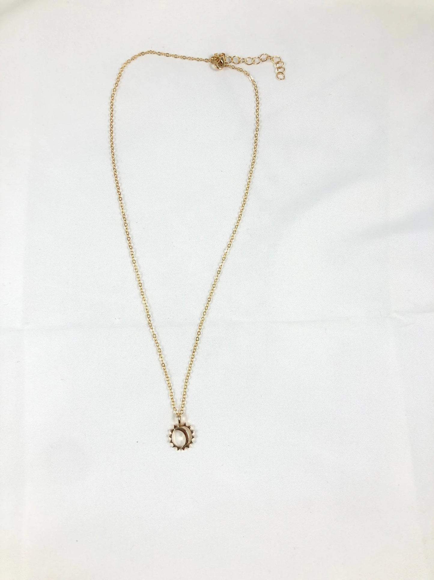Moon and Sun Charm Necklace - Gold