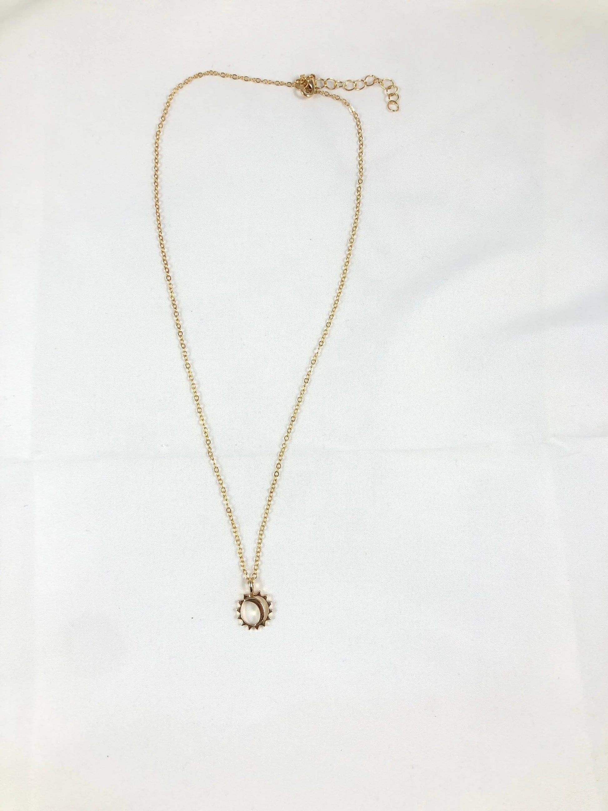 Moon and Sun Charm Necklace - Gold