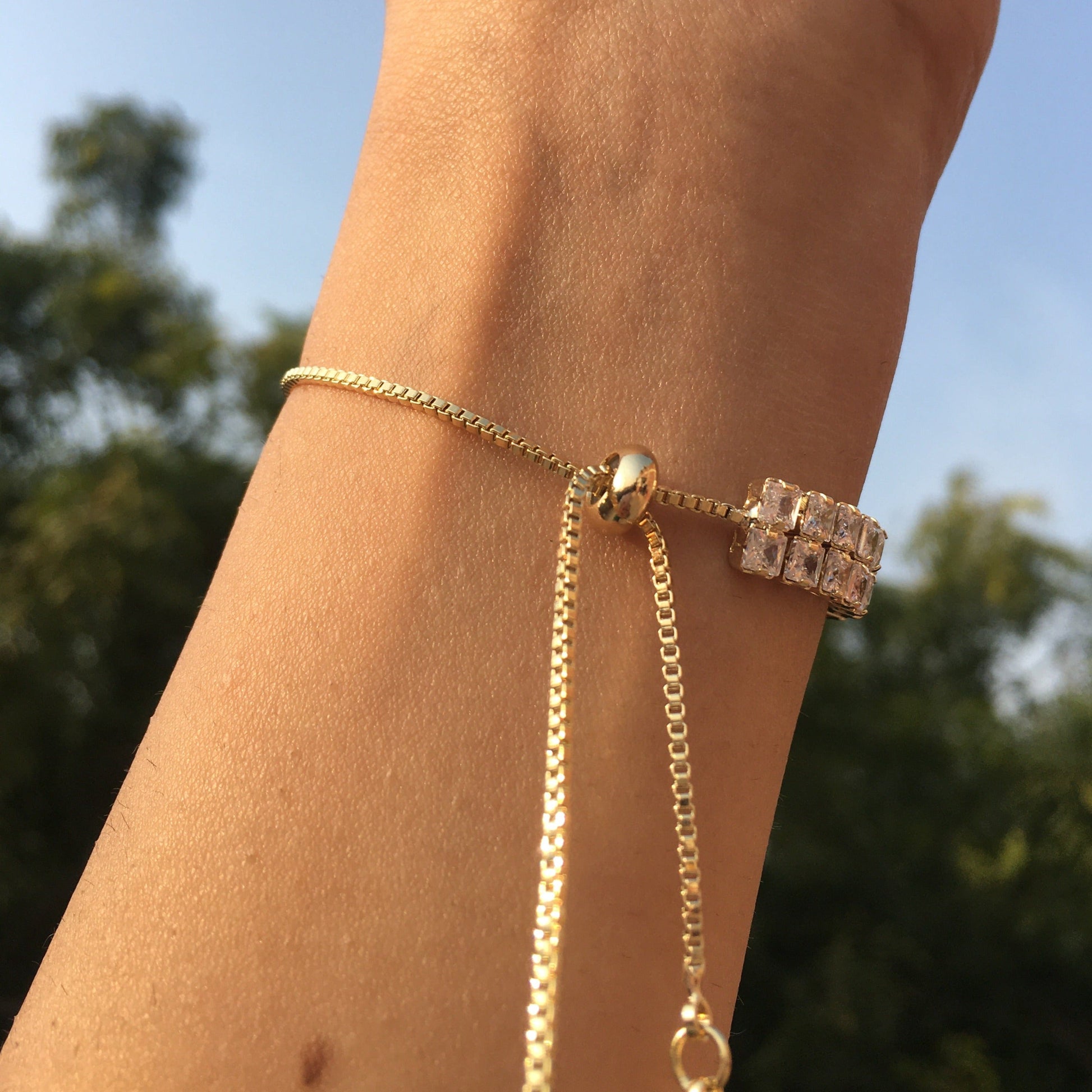 Stacked Diamond Tennis Bracelet- Gold
