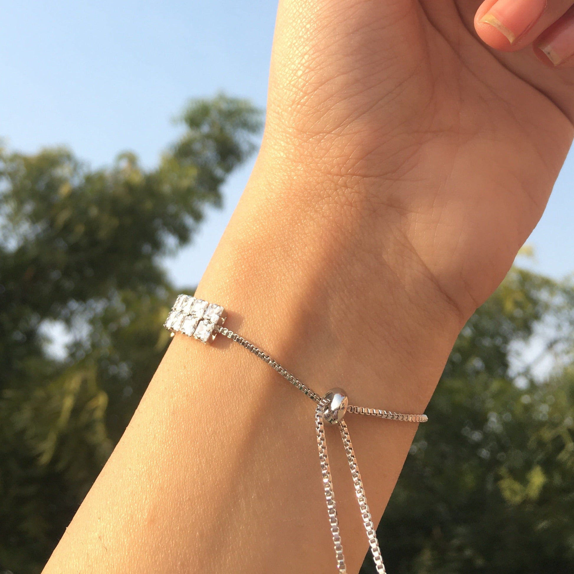 Stacked Diamond Tennis Bracelet - Silver