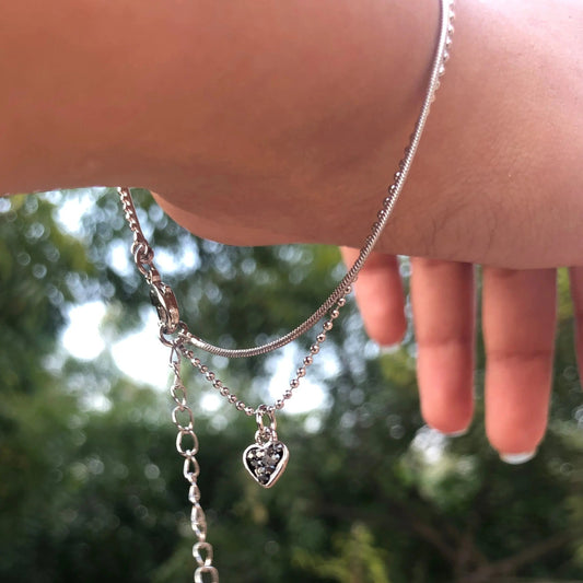Double Chain Love Bracelet - Black