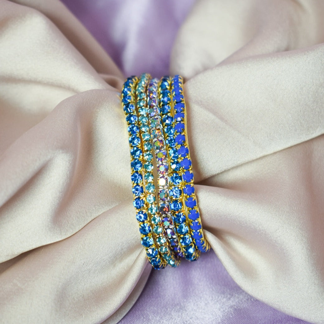 Icy Sapphire Stackable Bands (Set of 5) Salty