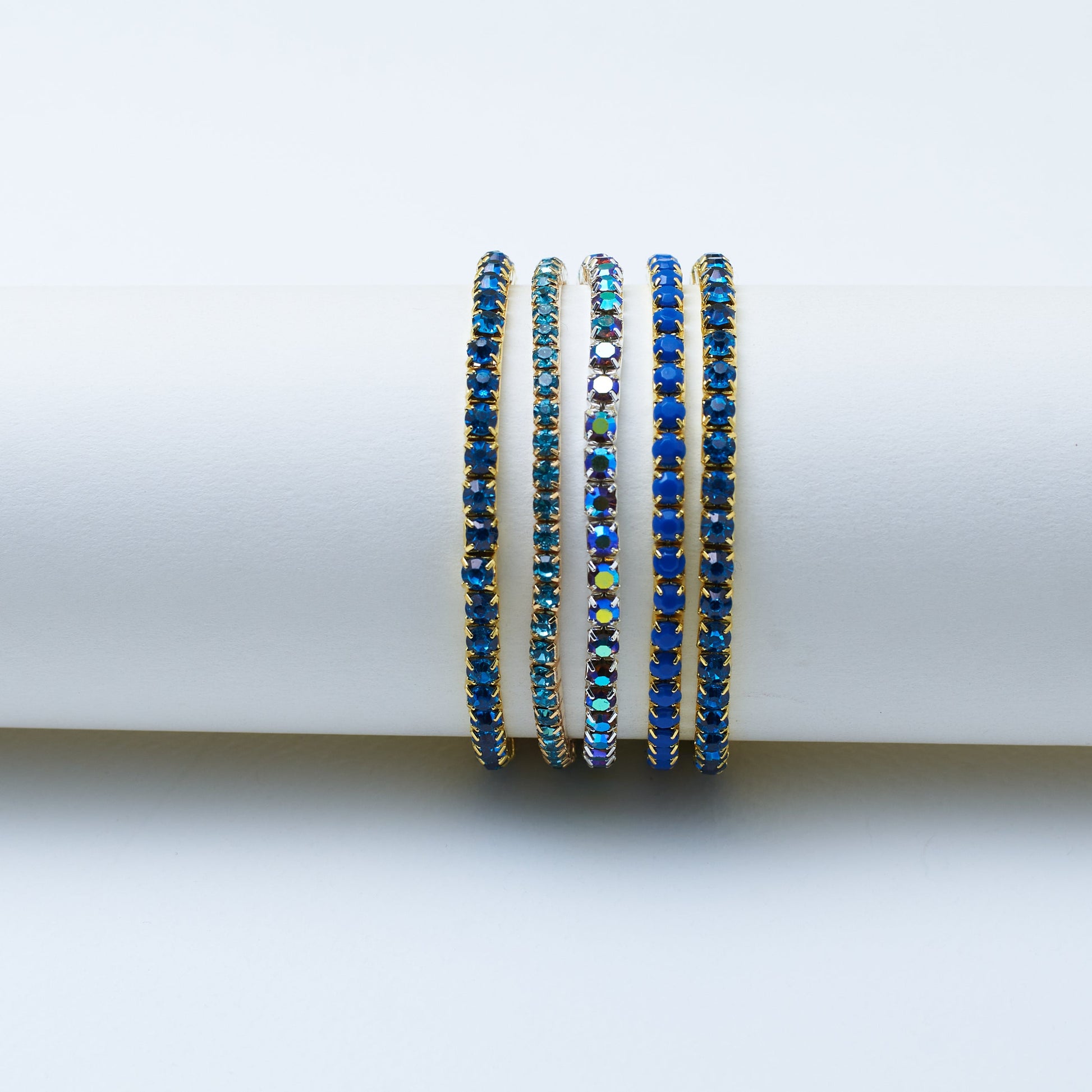 Icy Sapphire Stackable Bands (Set of 5) Salty