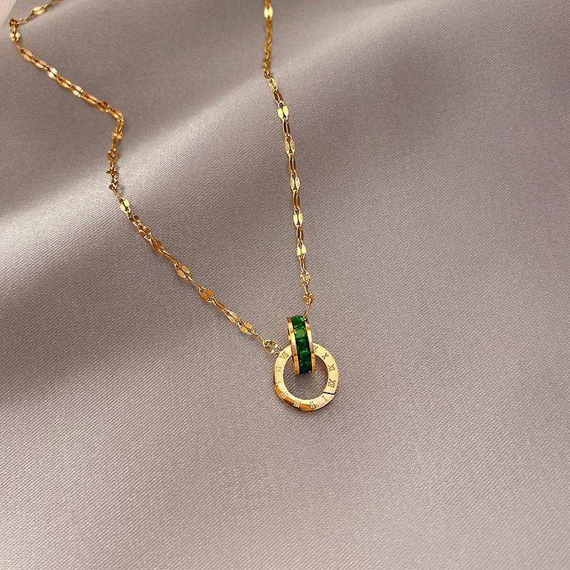 Interlooped Together Forever Necklace - Green