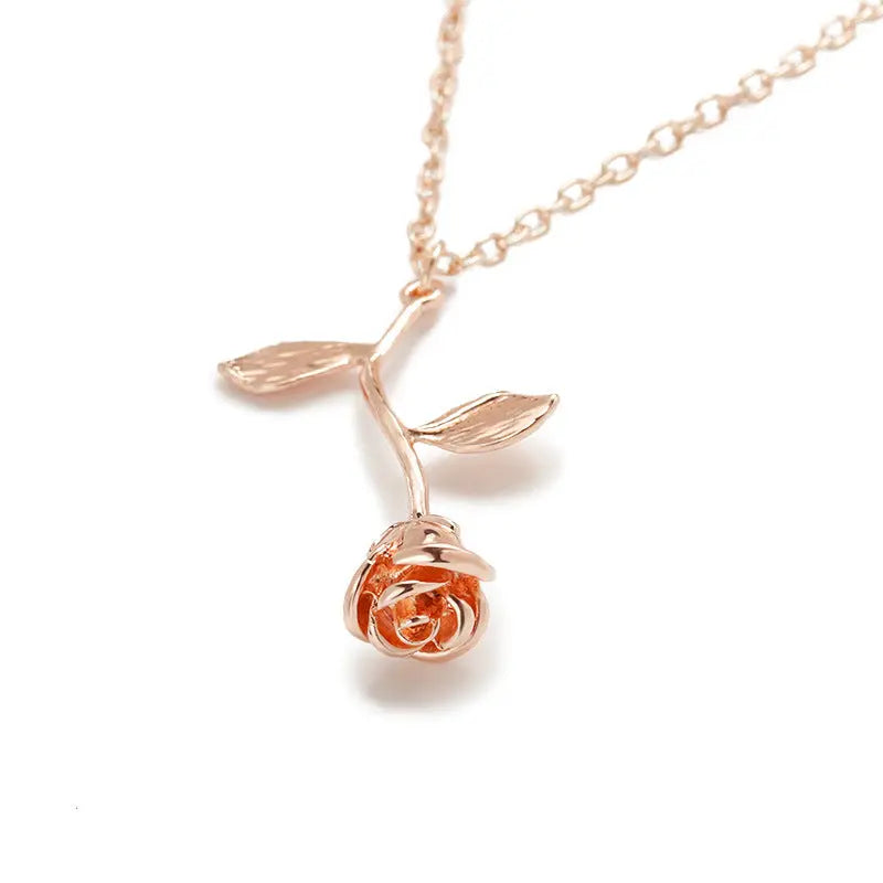 Inverted Gold Beast Rose Necklace
