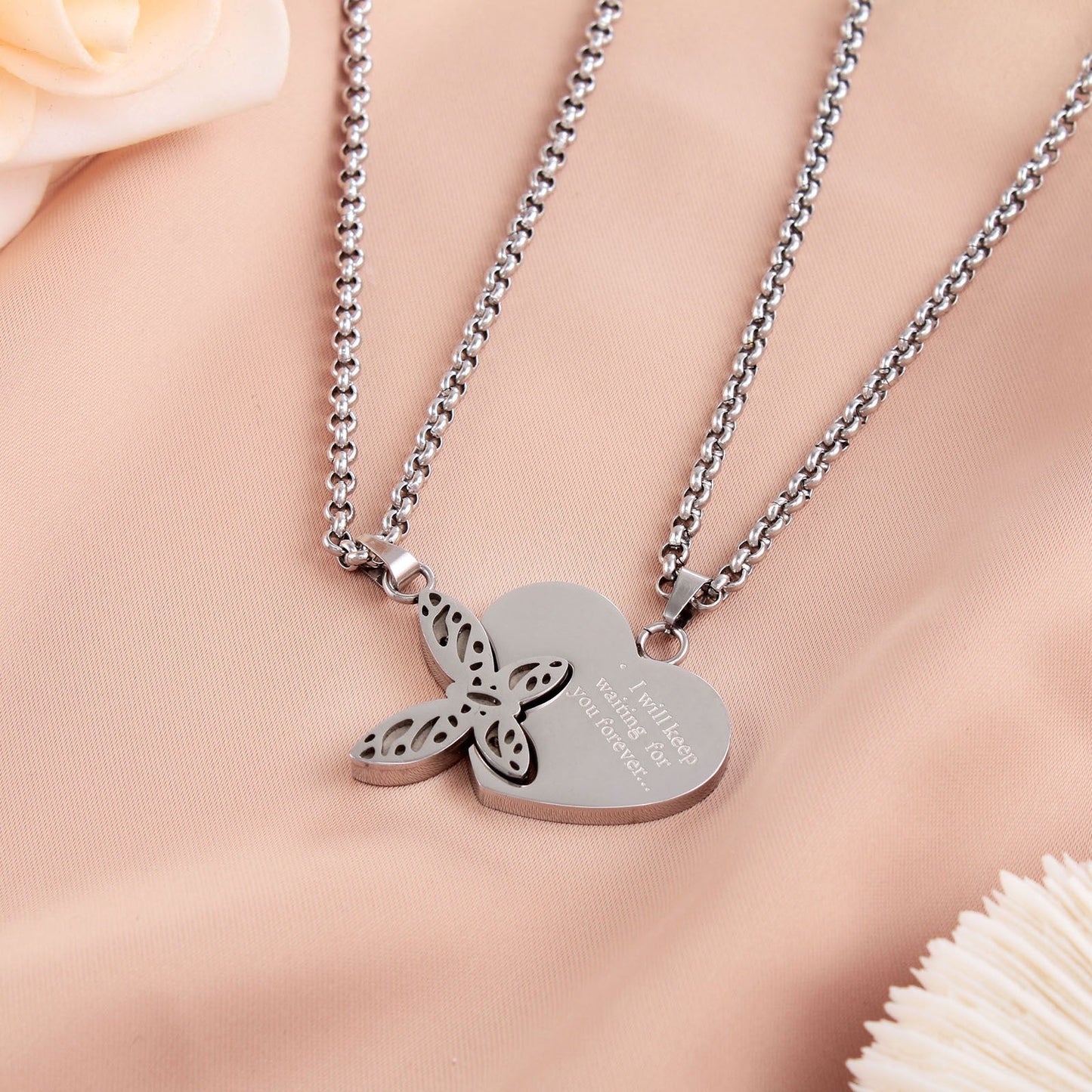 Loveflutter Necklace For Couples (2 Necklaces) Salty