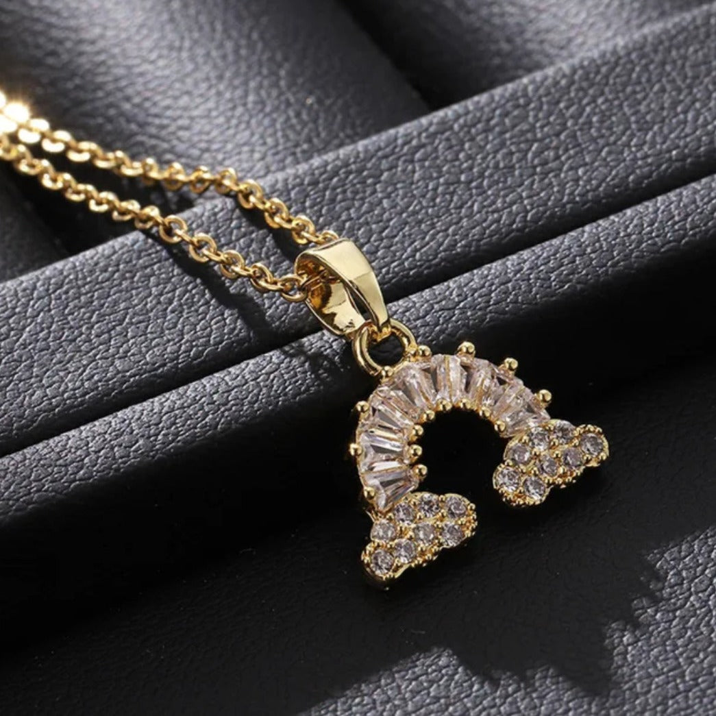 Luminous Rainbow Arch Necklace - Gold Salty